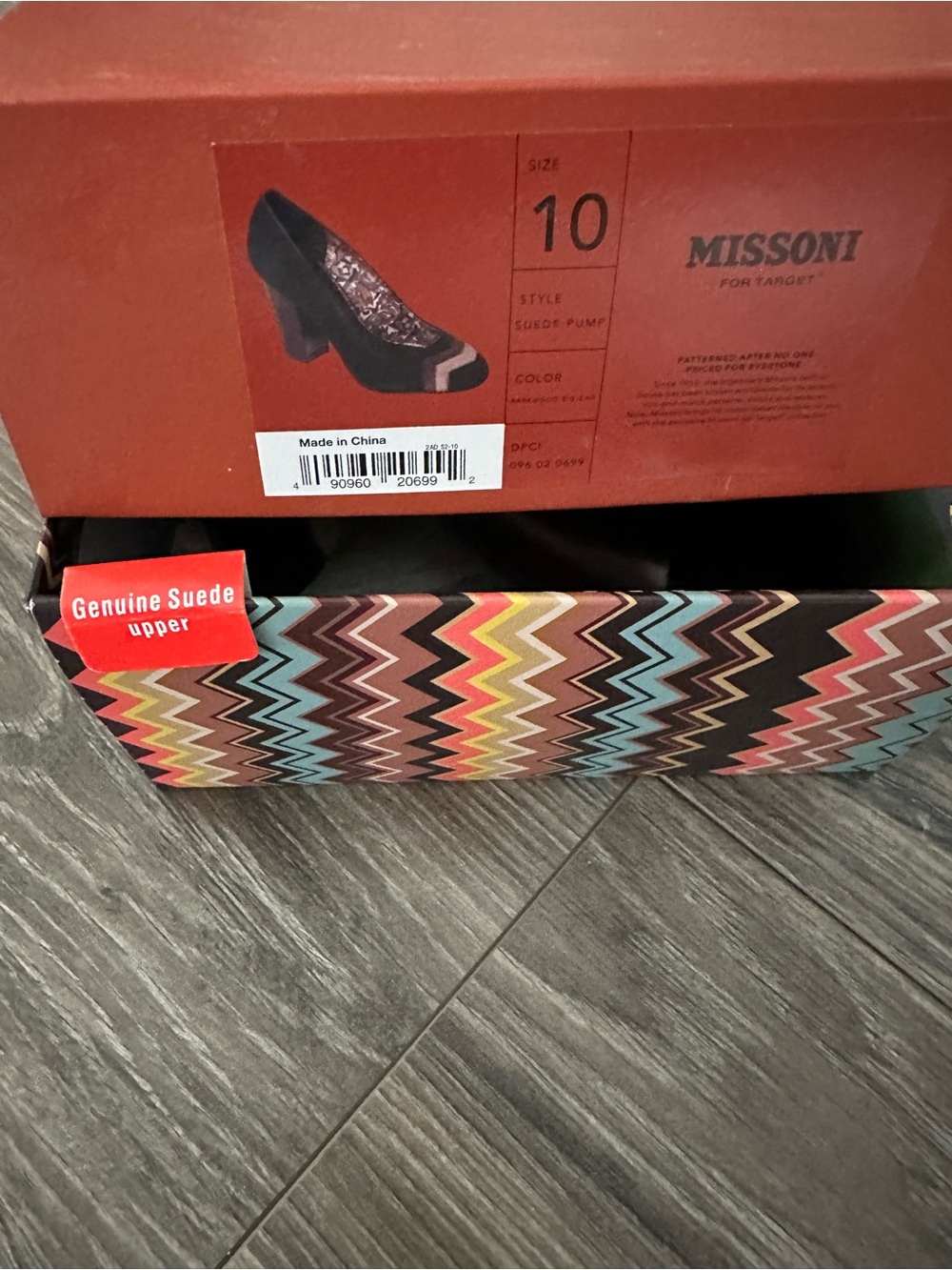 NWT Missoni For Target Limited Edition Black Suede Pumps with Brown Chevron - Picture 6 of 7